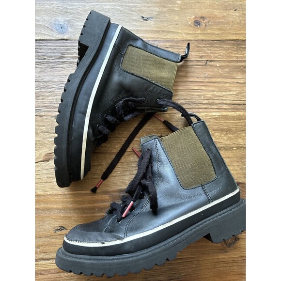 Zara Surplus Kids Moto Combat Biker Lace-up Boot Designer 90s Festival sz32 EUR - Picture 1 of 7
